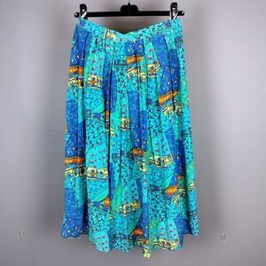 Vintage Skirt Modell Viscose Pleated Midi Size 10 Historical Brand Klapper